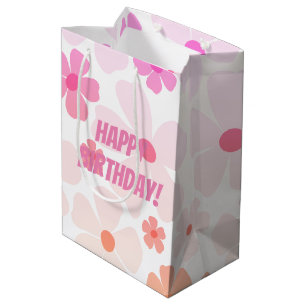 Bright Flower Power Happy Birthday Medium Gift Bag