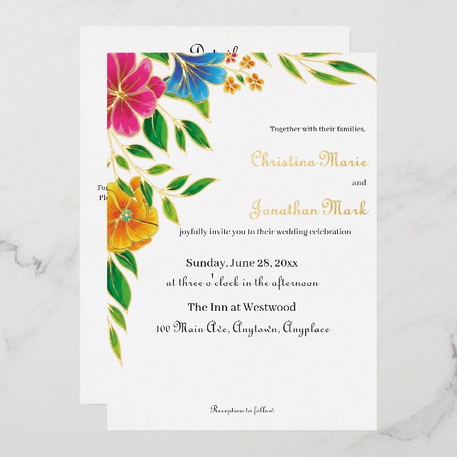 Bright Flower Spring Summer Wedding (Front/Back)