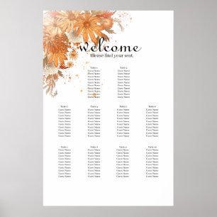 Bright Flower Spring Summer Wedding Seating Chart