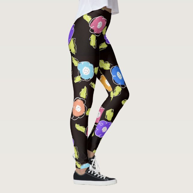 Bright Flowered Ladies Leggings (Right)