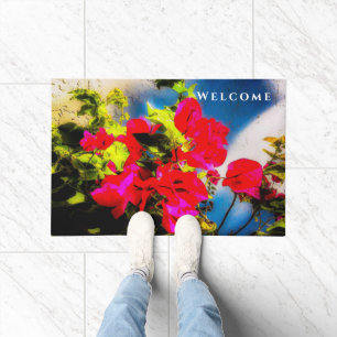 Bright Flowers Door Mat
