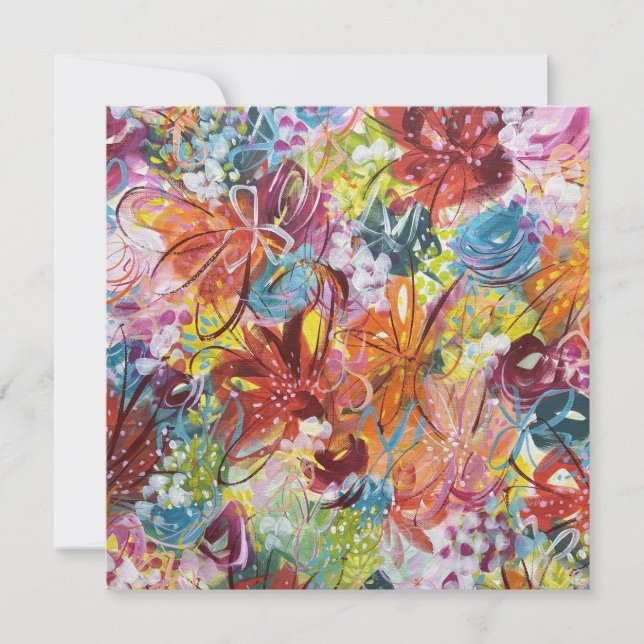 Bright Flowers Floral Card (Front)