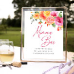 Bright Flowers Floral Citrus Bridal Mimosa Bar Poster<br><div class="desc">For further customization,  please click the "Personalize this template",  then "Edit using Design Tool". Stylish editable easy to use wedding templates,  more items available in the store (invitations,  rsvp,  thank you cards,  stationery & decor). If you need help or matching items,  please contact me.</div>