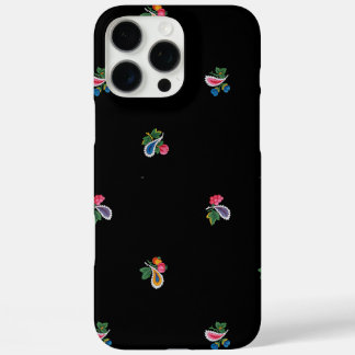 Bright Flowers, Leaves and Paisleys Black iPhone 16 Pro Max Case
