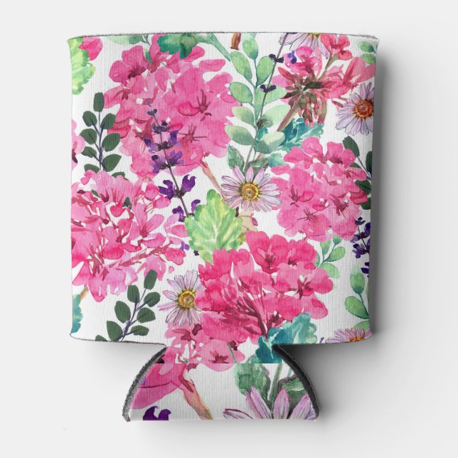 Bright flowers: seamless textile design. can cooler (Front)