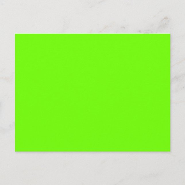 Bright Fluorescent Neon Green Postcard (Front)