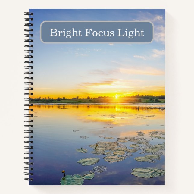 Bright Focus Light Lily Pad Sunrise  Notebook (Front)