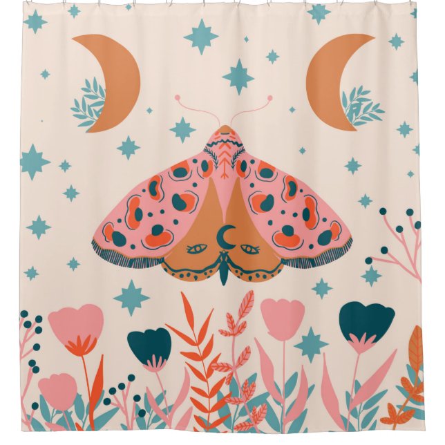 Bright Folk art Moths pattern (Front)