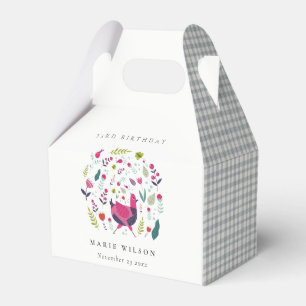 Bright Folk Farm Floral Bird Any Age Birthday Favor Box