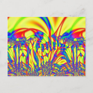 Bright Fractal Art Postcard