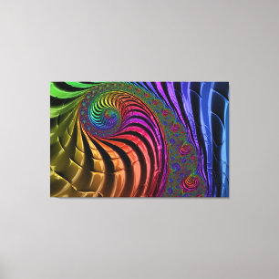 Bright fractal colors canvas
