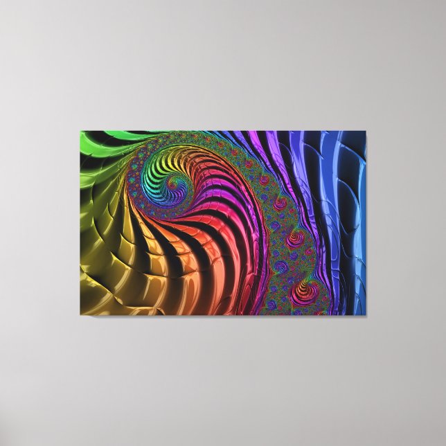 Bright fractal colors canvas print (Front)