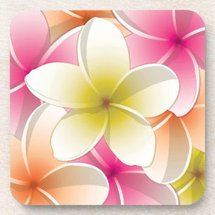 Bright Frangipani/ Plumeria flowers Coaster