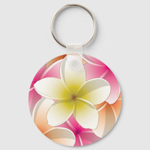 Bright Frangipani/ Plumeria flowers Keychain