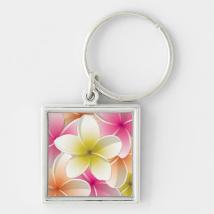 Bright Frangipani/ Plumeria flowers Keychain