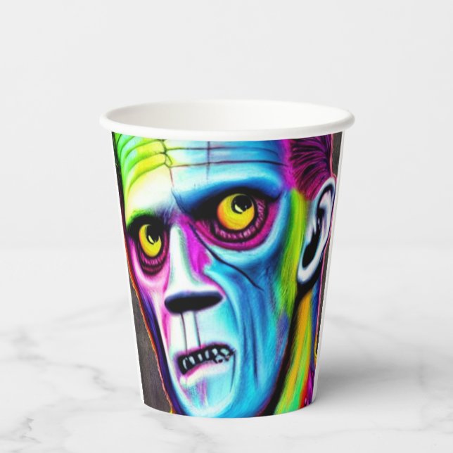 Bright Frankenstein Paper Cups (Back)