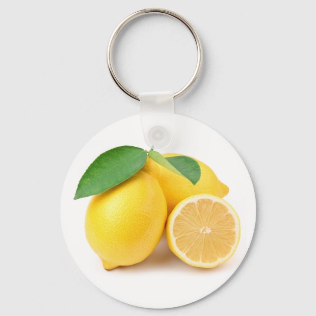 Bright & Fresh Yellow Lemons Keychain (Front)