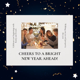 Bright Friends and Family New Year Photo Holiday Postcard