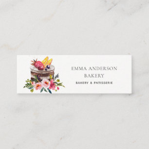 BRIGHT FRUIT FLORAL CAKE PATISSERIE CUPCAKE BAKERY MINI BUSINESS CARD
