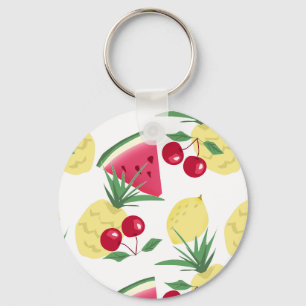 Bright fruits and berries on white.  keychain
