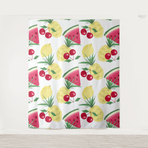 Bright fruits and berries on white. tapestry