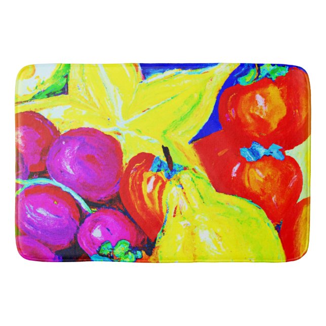 Bright Fruits and Stellar Skies. Buy Now Bath Mat (Front)