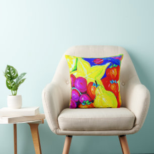 Bright Fruits and Stellar Skies. Buy Now Throw Pillow