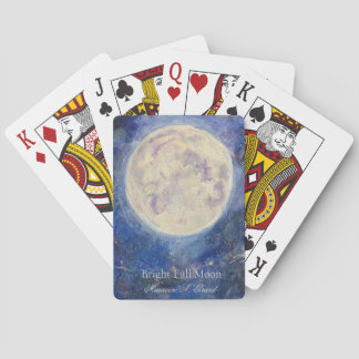 Bright Full Moon Night Sky Maureen Girard Playing Cards