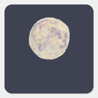 Bright Full Moon Night Sky Maureen Girard Square Sticker