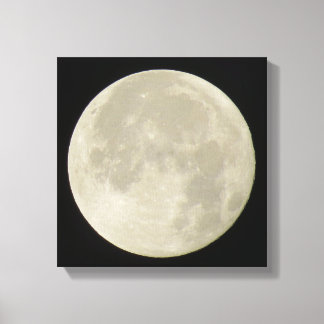 Bright full moon on canvas photo print