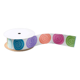 Bright Fun Circle Pattern Satin Ribbon