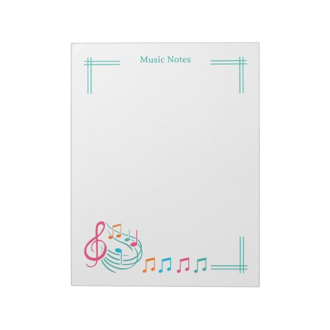Bright & Fun Colourful Music Notes Border Line (Rotated)
