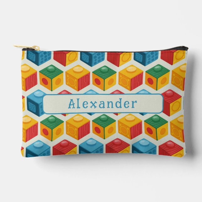 Bright Fun Customizable Building Block Print Accessory Pouch (Front)