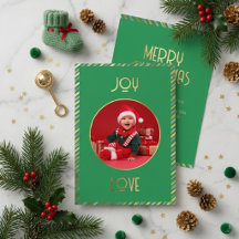 Bright Fun Green Joy Love Photo Green and Gold