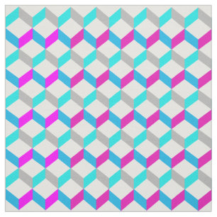 Bright Funky 3D Optical Illusion Patterned Print Fabric