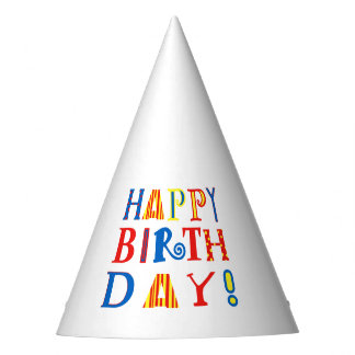 Bright funky Happy Birthday hat