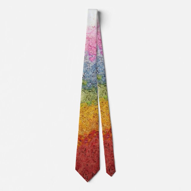 Bright Funky Rainbow Textured Background Tie (Front)