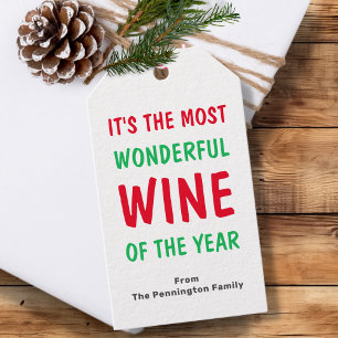 Bright Funny Wine Christmas Gift Tags