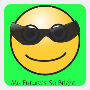 Bright Future Funny Sun in Sunglasses Sticker
