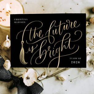 Bright Future Gold Foil Graduation Invitation Card