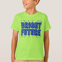 Bright Future in Blue surrounded by sun-like rays