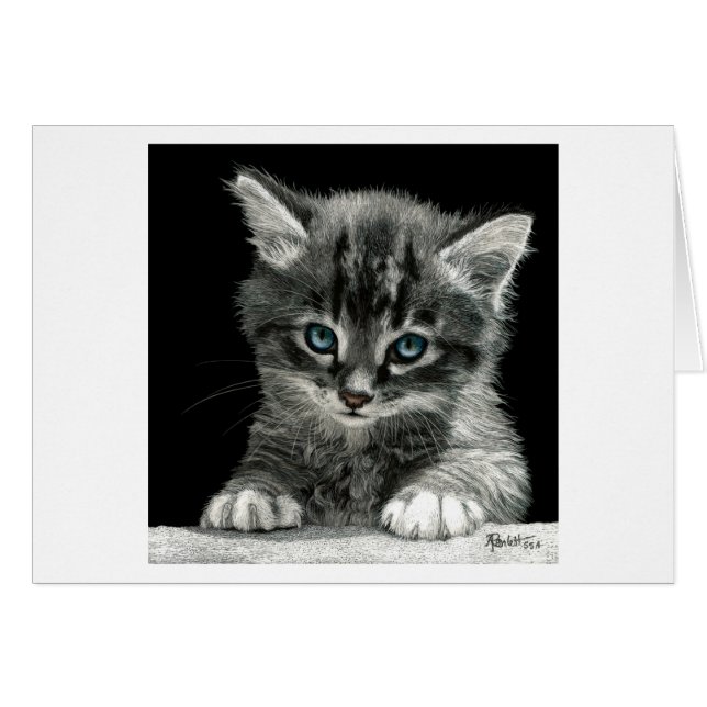 "Bright Future" Kitten Card - White Background (Front Horizontal)