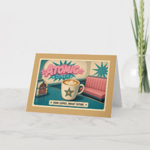 Bright Future Retro Atomic Diner Star Latte Card