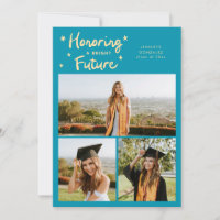 Bright Future Stars Multi Photo Aqua Blue Grad