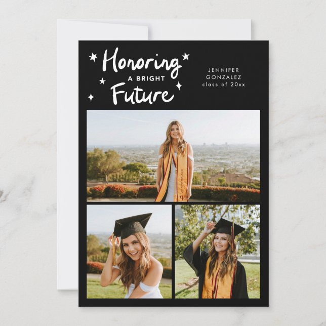 Bright Future Stars Multi Photo Black Grad Announcement (Front)