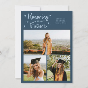 Bright Future Stars Multi Photo Navy Blue Grad Announcement