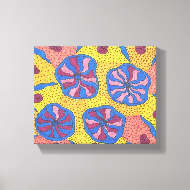 Bright Futuristic Flower Garden Canvas Prints (Front)