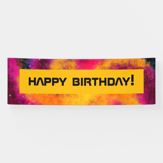 Bright Galaxy Birthday Banner (Horizontal)