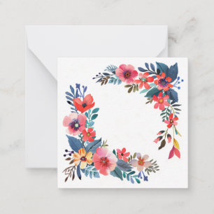 Bright Garden Flower Wreath Card