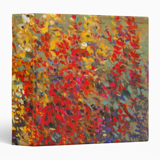 Bright Garden Mural of Spring Wildflowers Binder (Front/Spine)